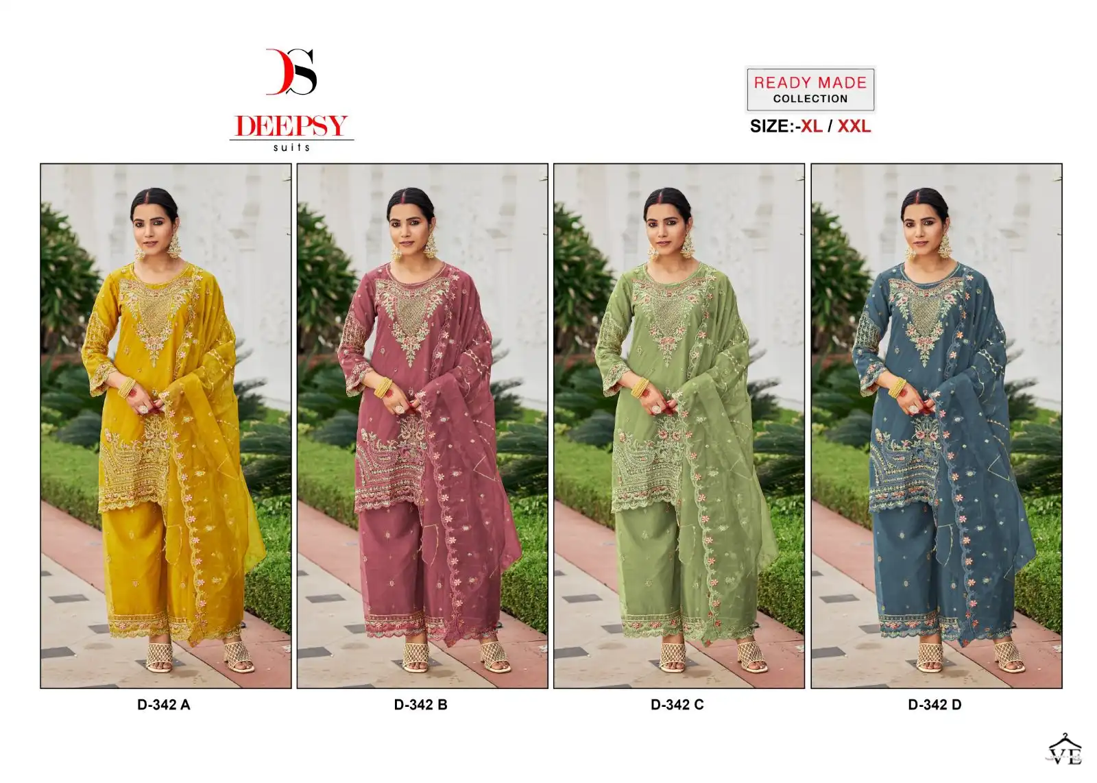 Deepsy Suits D 342 Organza Wholesale Designer Readymade Pakistani Salwar Suit Catalog — Wholesale Salwar Suits, MPA wholesale from Surat — view 5