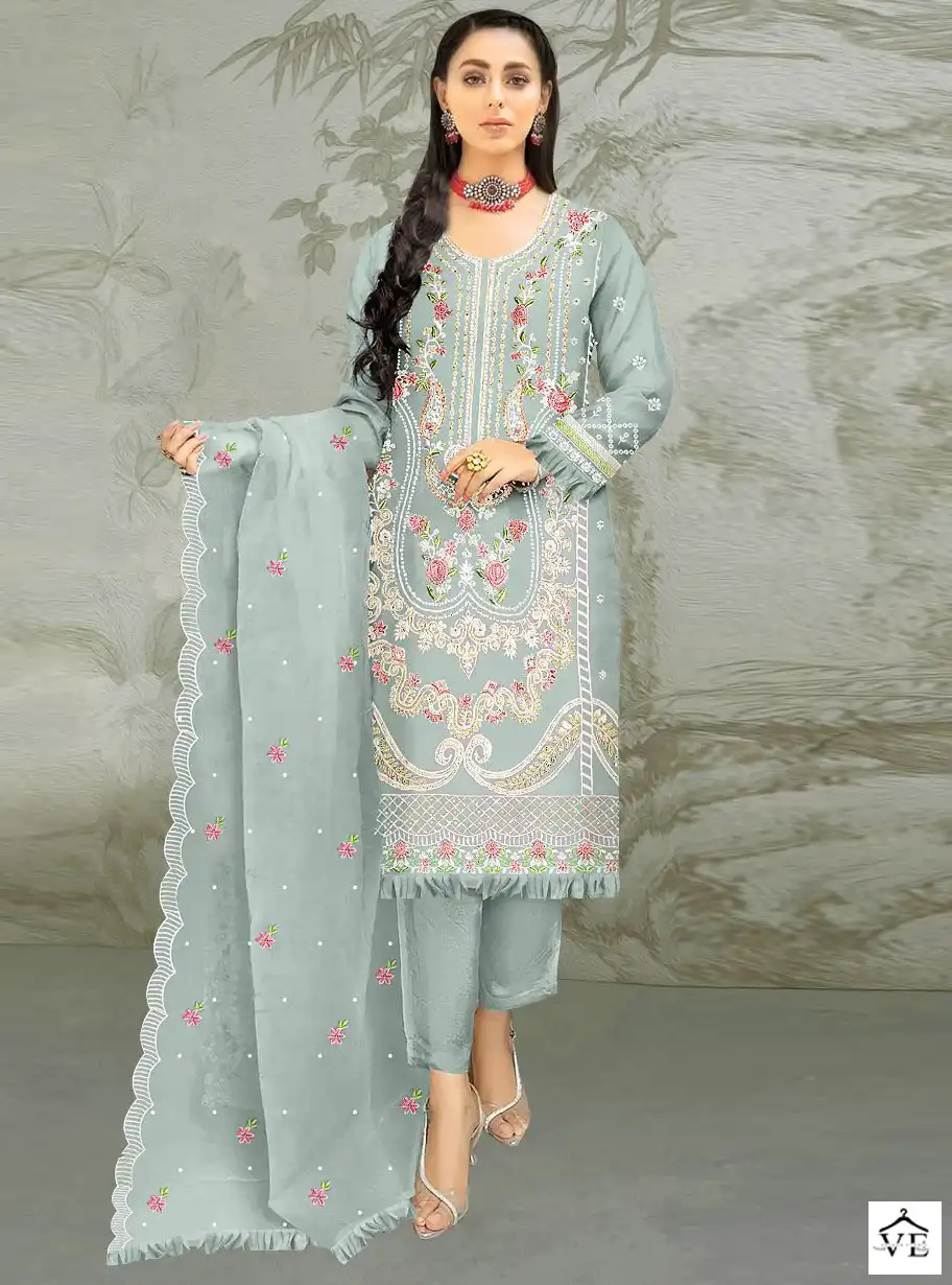 Fepic D-5410 Organza Wholesale Pakistani Suit Catalog — Wholesale Salwar Suits, MPA wholesale from Surat — view 1