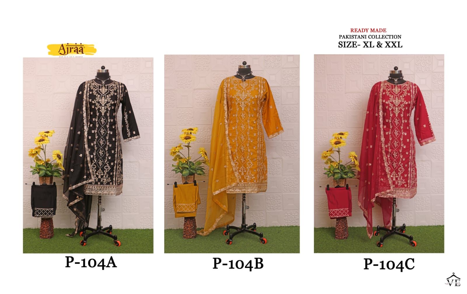 Ajraa 104 Pure Organza Wholesale Readymade Suits Catalog — Wholesale Salwar Suits, MPA wholesale from Surat — view 4