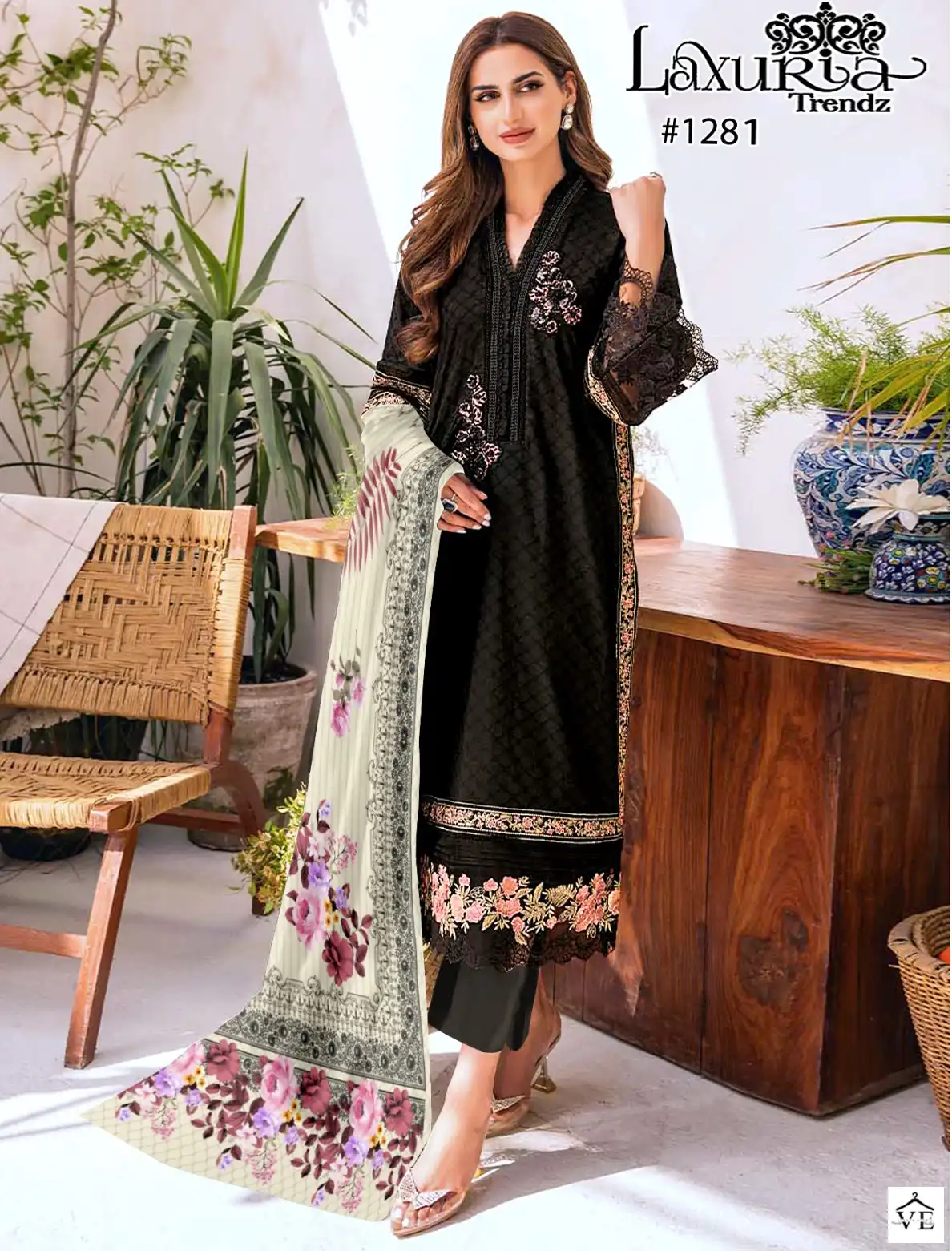 Laxuria D No 1281 Georgette Wholesale Pakistani Readymade Salwar Suit Catalog — Wholesale Salwar Suits, MPA wholesale from Surat — view 1