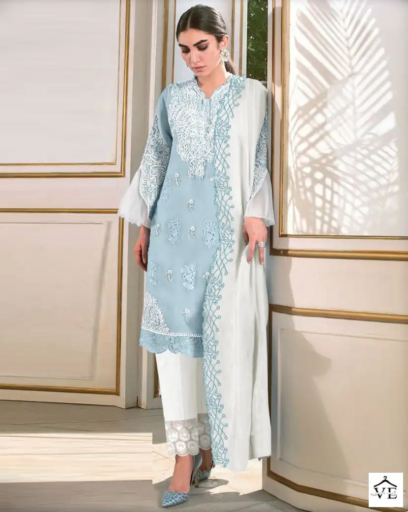 Laxuria D No 1283 Georgette Wholesale Pakistani Readymade Salwar Suit Catalog — Wholesale Salwar Suits, MPA wholesale from Surat — view 1