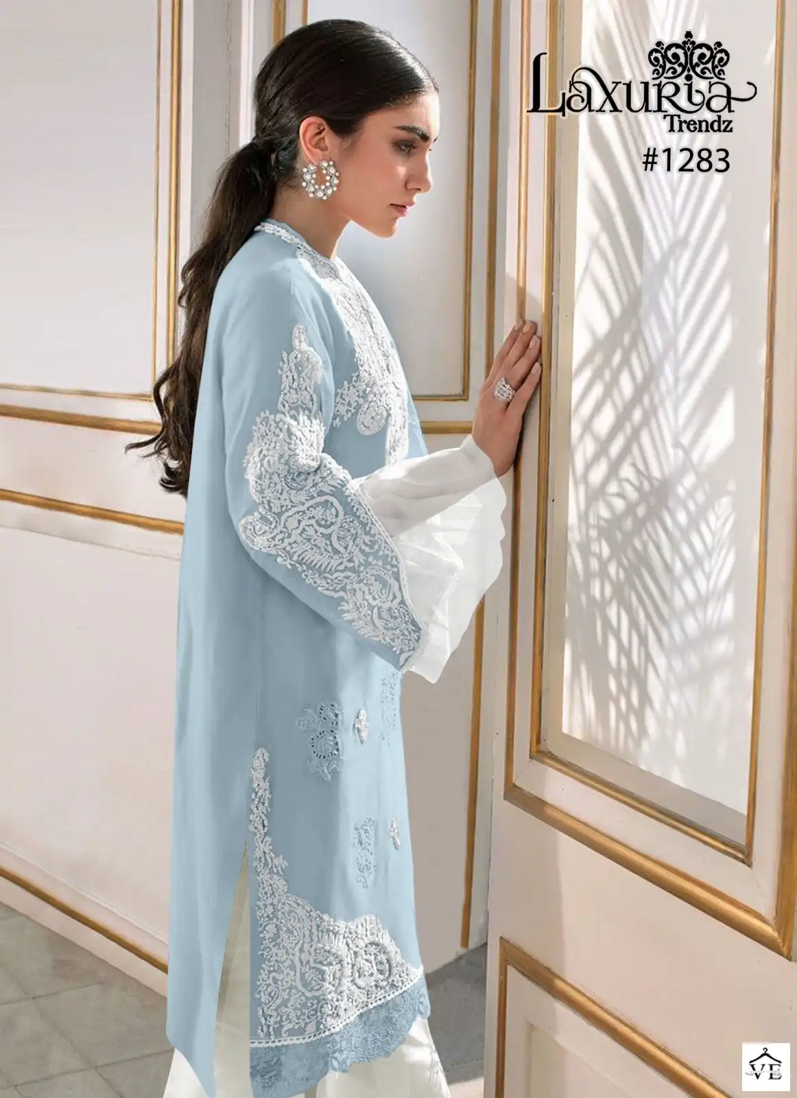 Laxuria D No 1283 Georgette Wholesale Pakistani Readymade Salwar Suit Catalog — Wholesale Salwar Suits, MPA wholesale from Surat — view 5