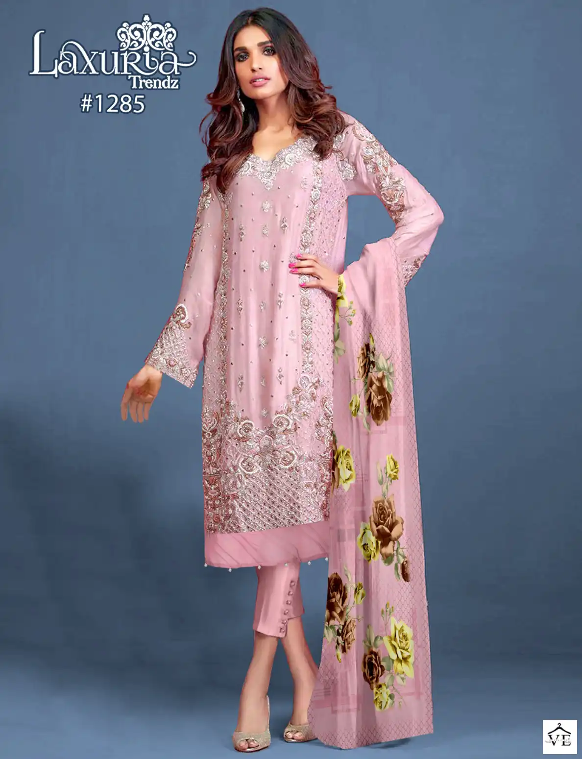 Laxuria Trendz 1285 Faux Georgette Wholesale Pakistani Readymade Suit — Wholesale Salwar Suits, MPA wholesale from Surat — view 1