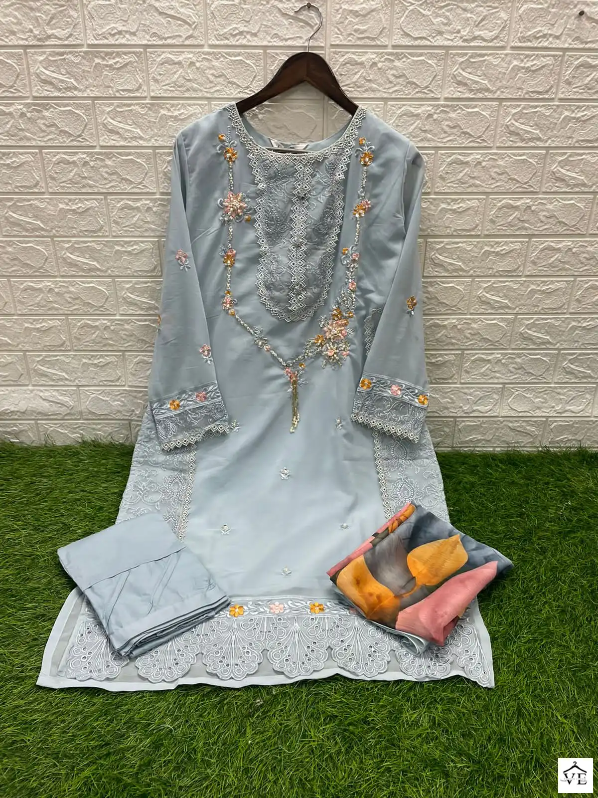 Laxuria D No 1287 Georgette Wholesale Pakistani Readymade Salwar Suit Catalog — Wholesale Salwar Suits, MPA wholesale from Surat — view 3