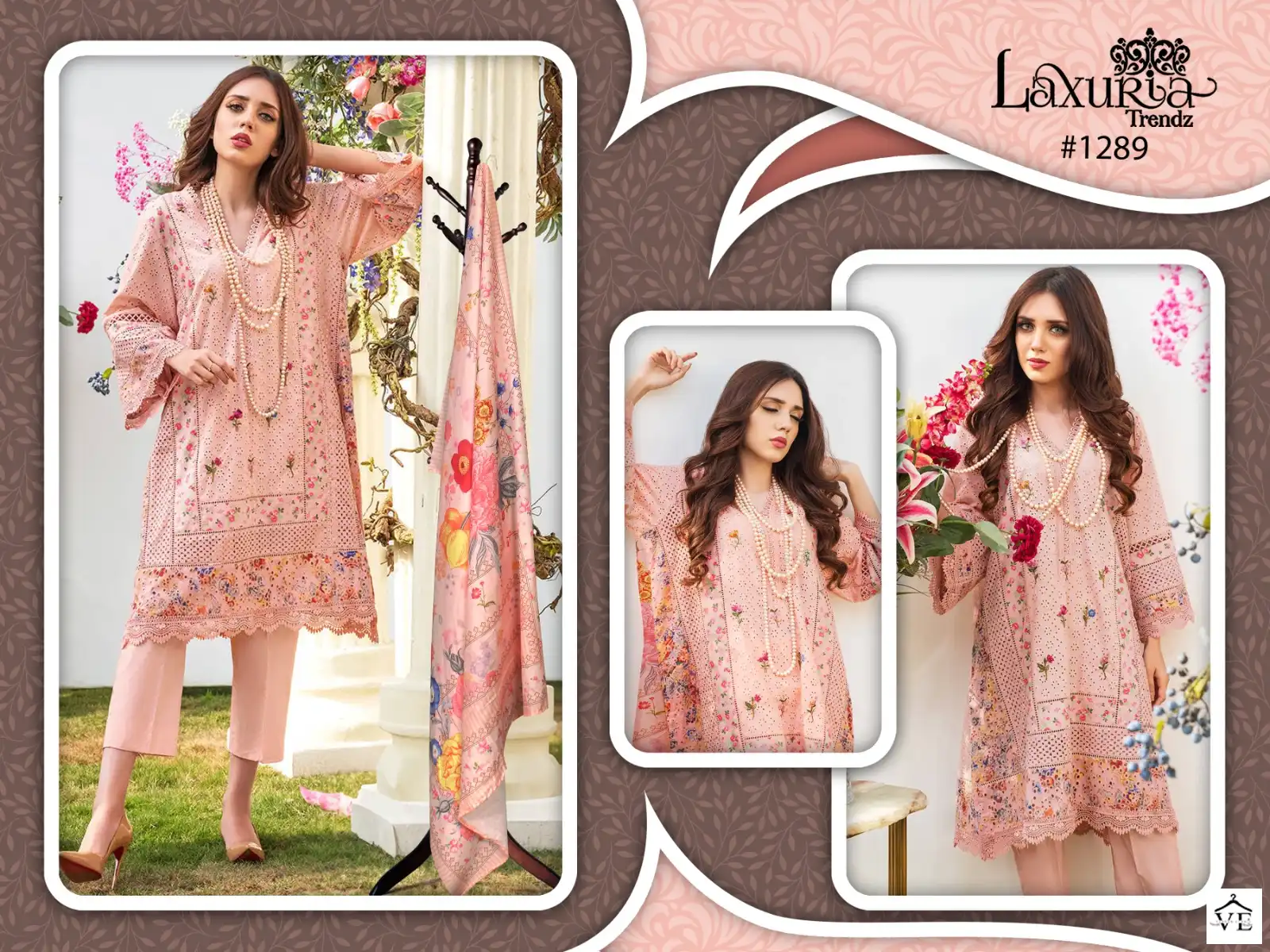 Laxuria Trendz 1289 Cambric Cotton Wholesale Pakistani Readymade Suit — Wholesale Salwar Suits, MPA wholesale from Surat - Gallery Image 2