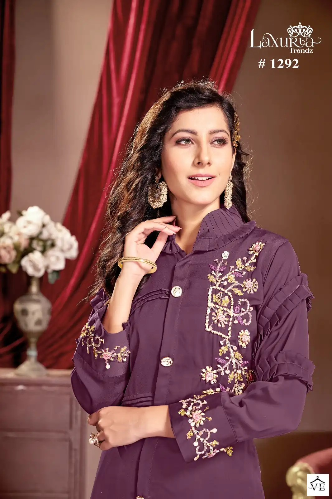 Laxuria D No 1292 Satin Wholesale Pakistani Kurti With Pant Catalog — Wholesale Kurtis, MPA wholesale from Surat — view 2