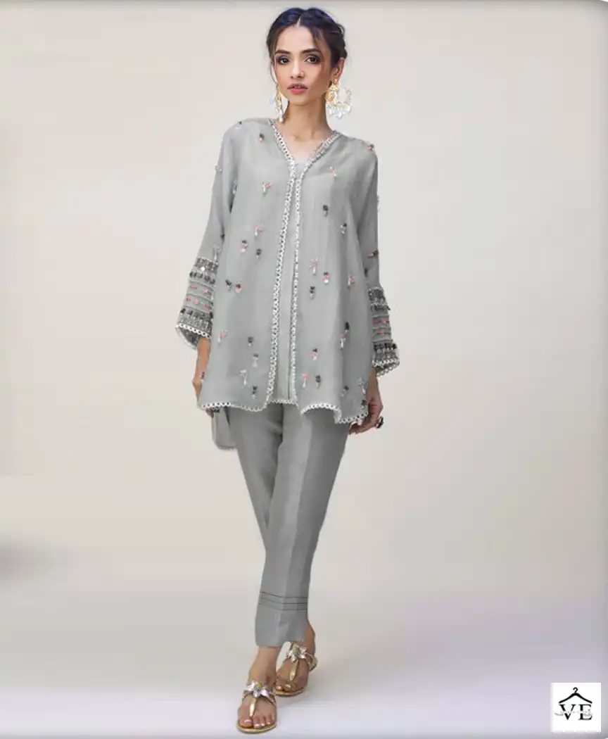 Laxuria D No 1297 Georgette Wholesale Fancy Kurti With Pant Cord Sets Catalog — Wholesale Kurtis, MPA wholesale from Surat — view 1