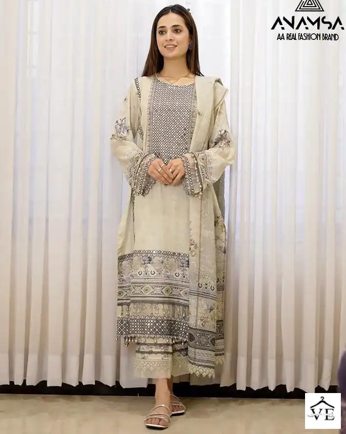 Anamsa 224 Pure Muslin Wholesale Pakistani Suit — Wholesale Salwar Suits, MPA wholesale from Surat — view 1