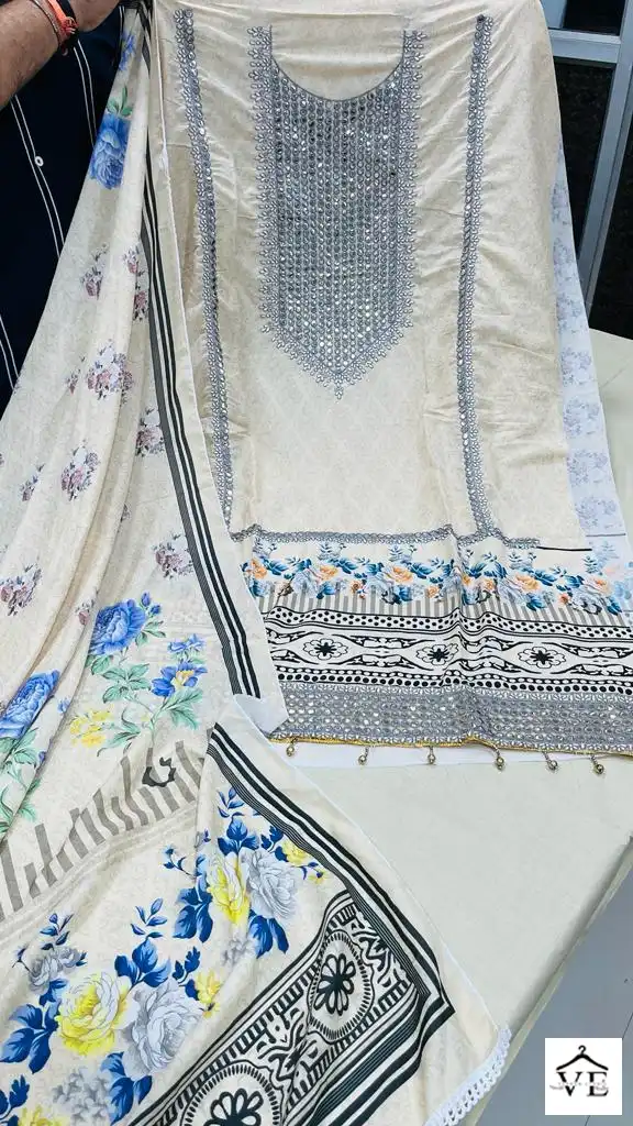 Anamsa 224 Pure Muslin Wholesale Pakistani Suit — Wholesale Salwar Suits, MPA wholesale from Surat — view 2