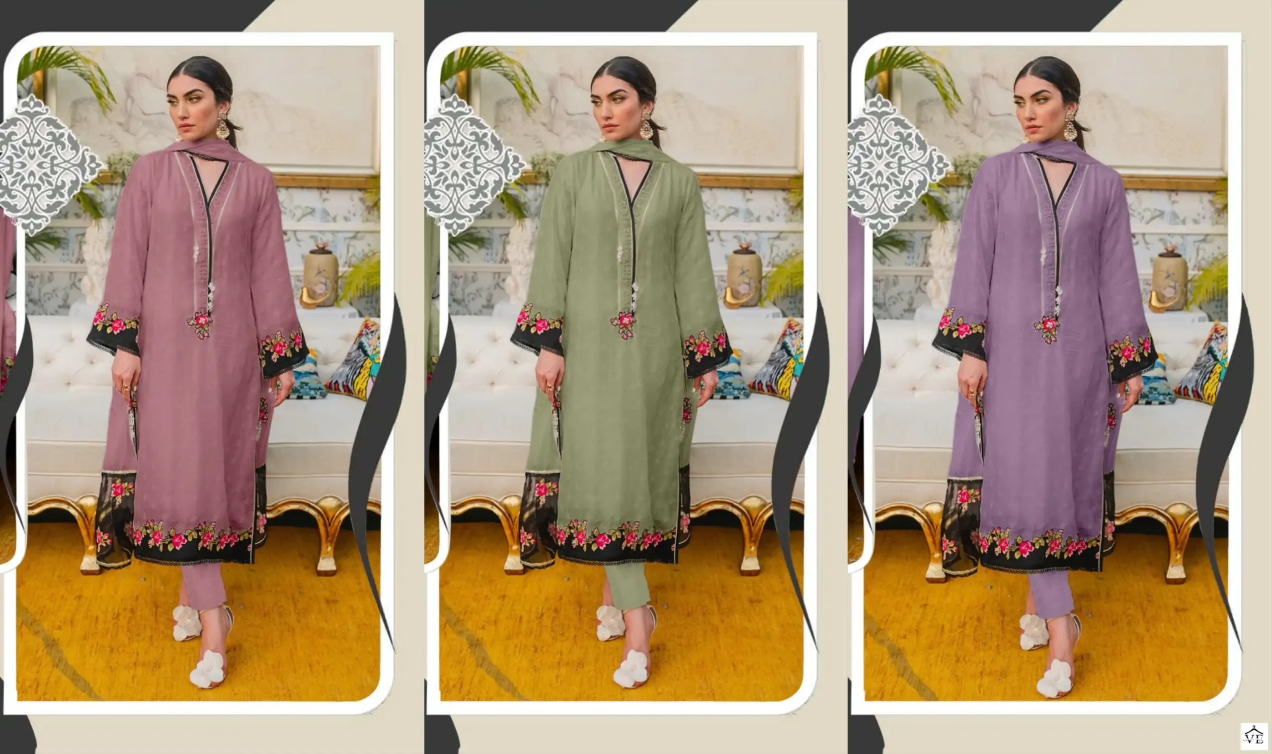 Vardan Ethnic D No 2727 Georgette Wholesale Pakistani Readymade Salwar Suit Catalog — Wholesale Salwar Suits, MPA wholesale from Surat — view 4