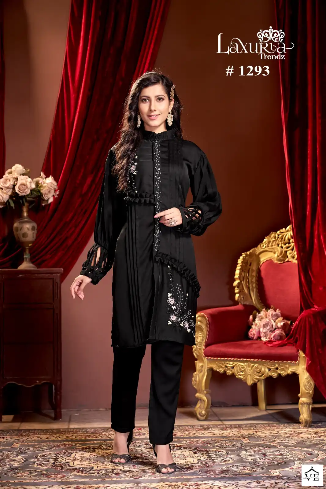 Laxuria 1293 Bsy Satin Wholesale Co-Ord Set Catalog — Wholesale Kurtis, MPA wholesale from Surat — view 2