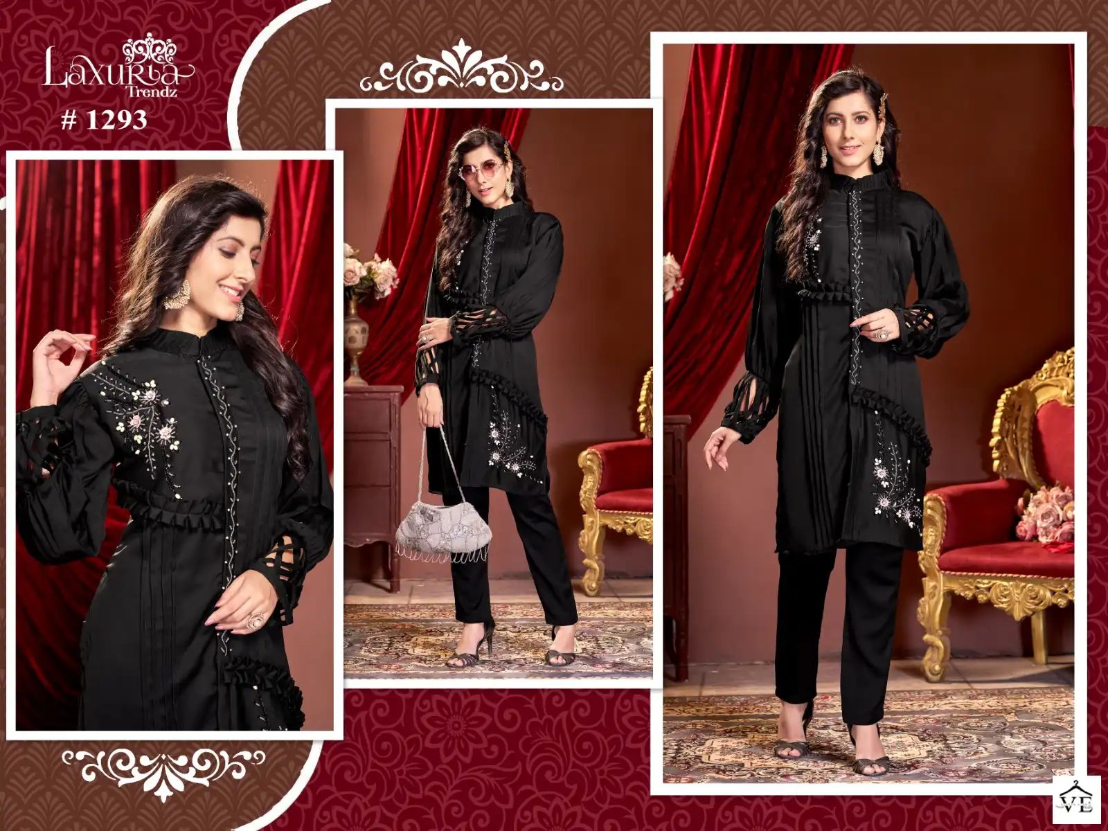 Laxuria 1293 Bsy Satin Wholesale Co-Ord Set Catalog — Wholesale Kurtis, MPA wholesale from Surat — view 3