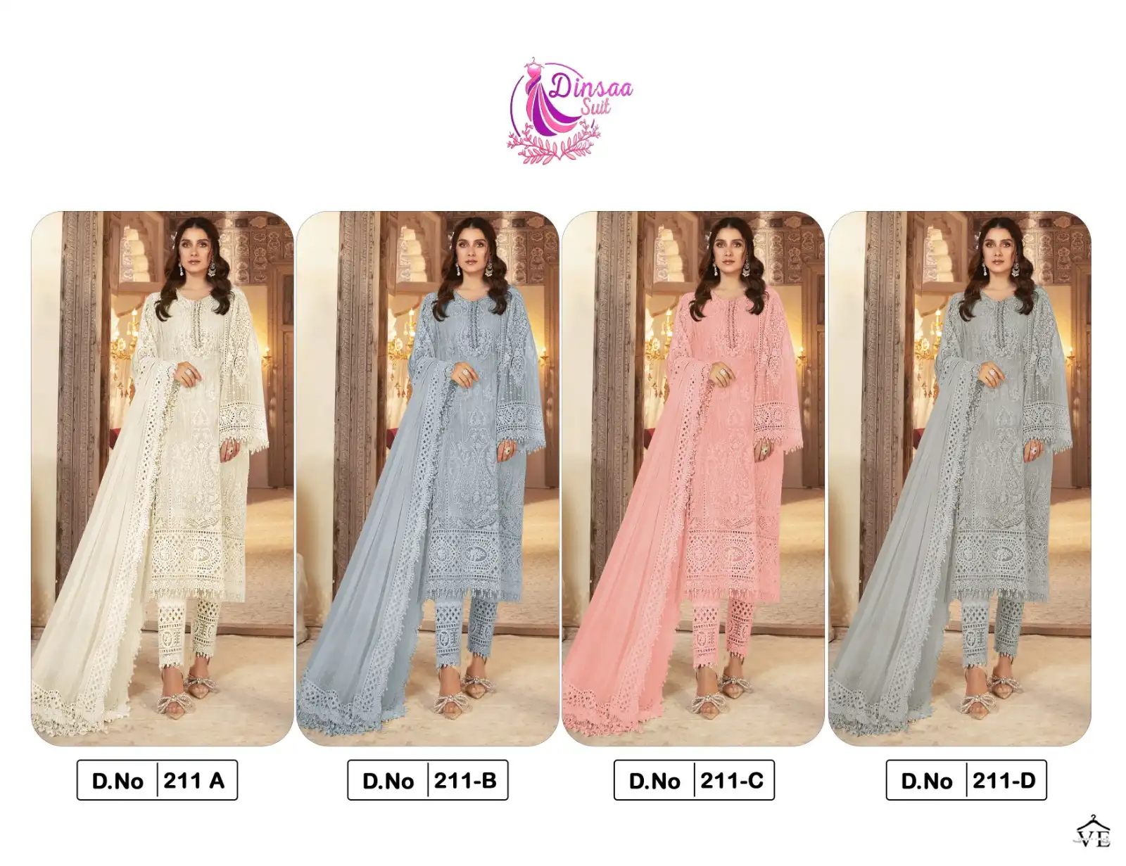 Dinsaa 211 Organza Wholesale Pakistani Suit Catalog — Wholesale Salwar Suits, MPA wholesale from Surat — view 17