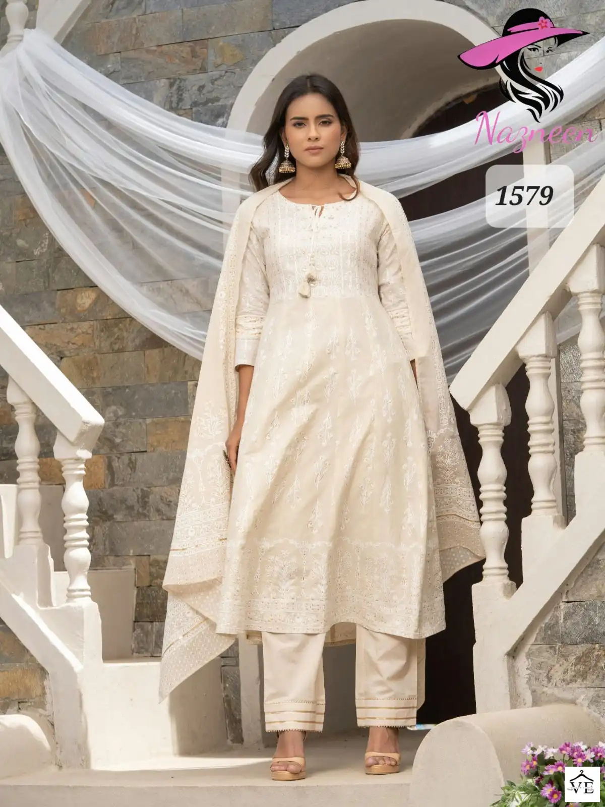 Nazneen Disha Cotton Cambric Wholesale Designer Readymade Salwar Suit Catalog — Wholesale Salwar Suits, MPA wholesale from Surat - Gallery Image 2