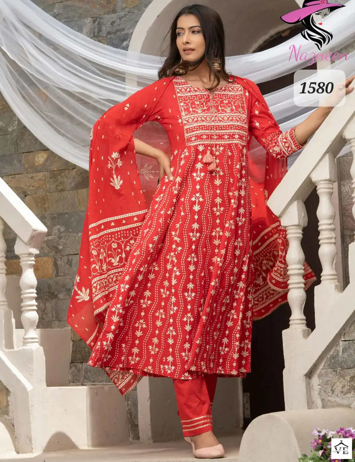 Nazneen Disha Cotton Cambric Wholesale Designer Readymade Salwar Suit Catalog — Wholesale Salwar Suits, MPA wholesale from Surat — view 1