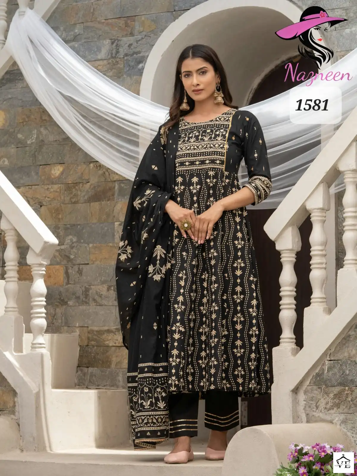 Nazneen Disha Cotton Cambric Wholesale Designer Readymade Salwar Suit Catalog — Wholesale Salwar Suits, MPA wholesale from Surat - Gallery Image 3