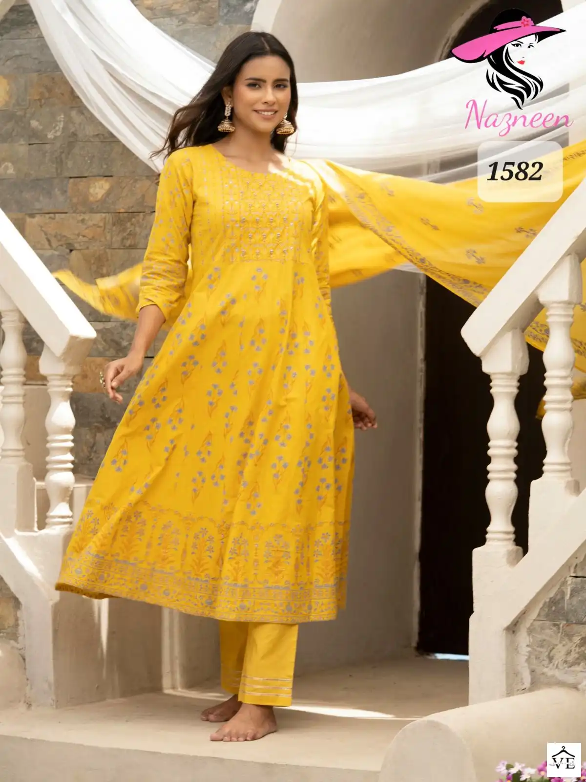 Nazneen Disha Cotton Cambric Wholesale Designer Readymade Salwar Suit Catalog — Wholesale Salwar Suits, MPA wholesale from Surat - Gallery Image 4
