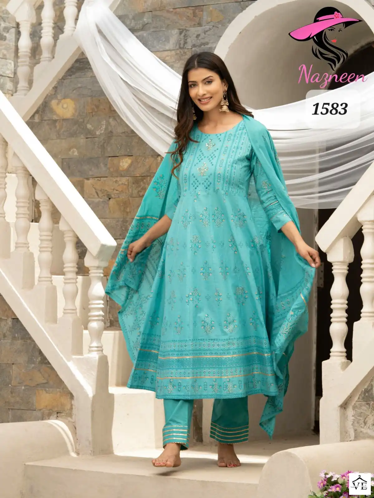 Nazneen Disha Cotton Cambric Wholesale Designer Readymade Salwar Suit Catalog — Wholesale Salwar Suits, MPA wholesale from Surat - Gallery Image 5