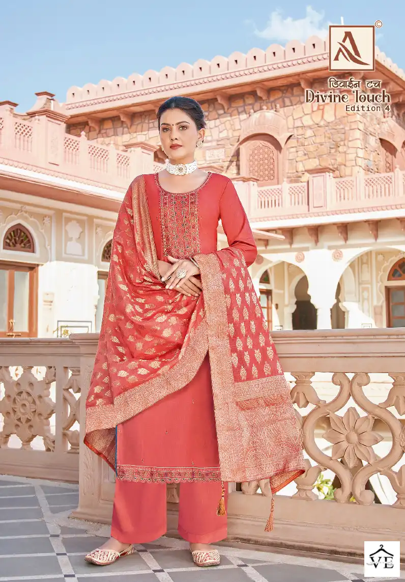 Alok Suits Divine Touch Vol 4 Jam Cotton Wholesale Fancy Embroidery Work Salwar Suit Catalog — Wholesale Salwar Suits, MPA wholesale from Surat - Gallery Image 3