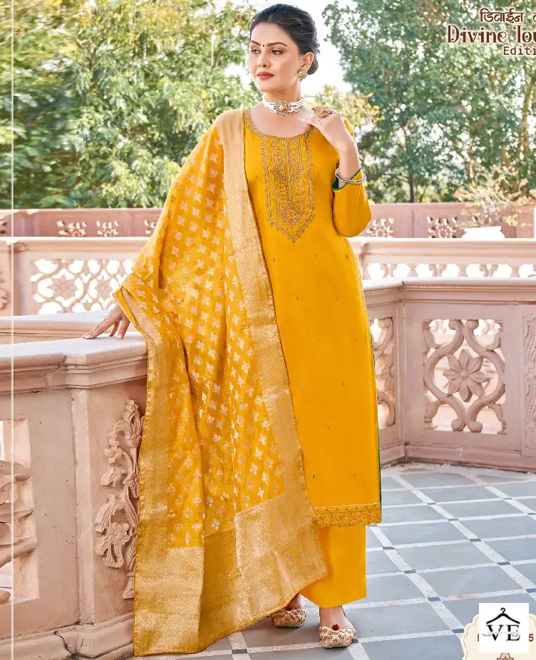 Alok Suits Divine Touch Vol 4 Jam Cotton Wholesale Fancy Embroidery Work Salwar Suit Catalog — Wholesale Salwar Suits, MPA wholesale from Surat — view 1
