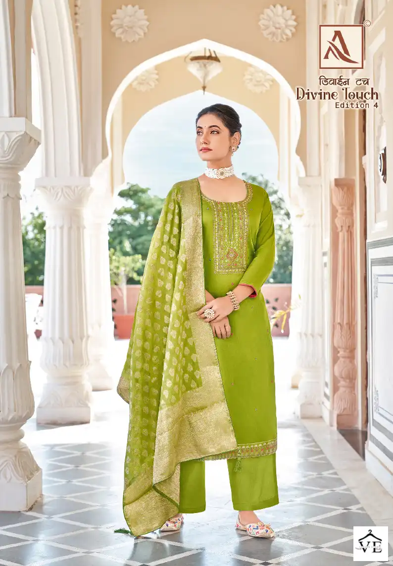 Alok Suits Divine Touch Vol 4 Jam Cotton Wholesale Fancy Embroidery Work Salwar Suit Catalog — Wholesale Salwar Suits, MPA wholesale from Surat - Gallery Image 5