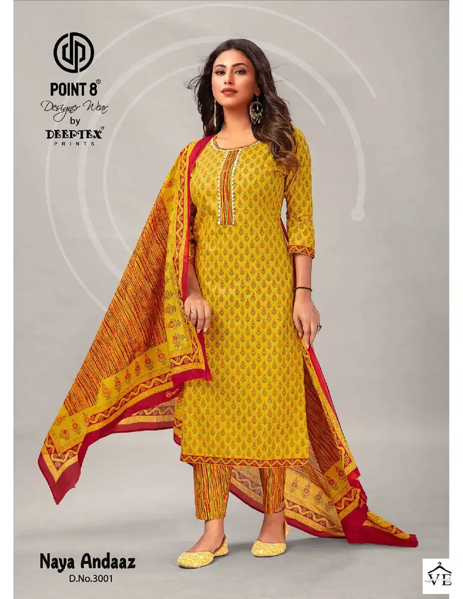 Deeptex Naya Andaaz Vol-3 Pure Cotton Wholesale Readymade Suit Catalog — Wholesale Salwar Suits, Deeptex wholesale from Surat - Gallery Image 4