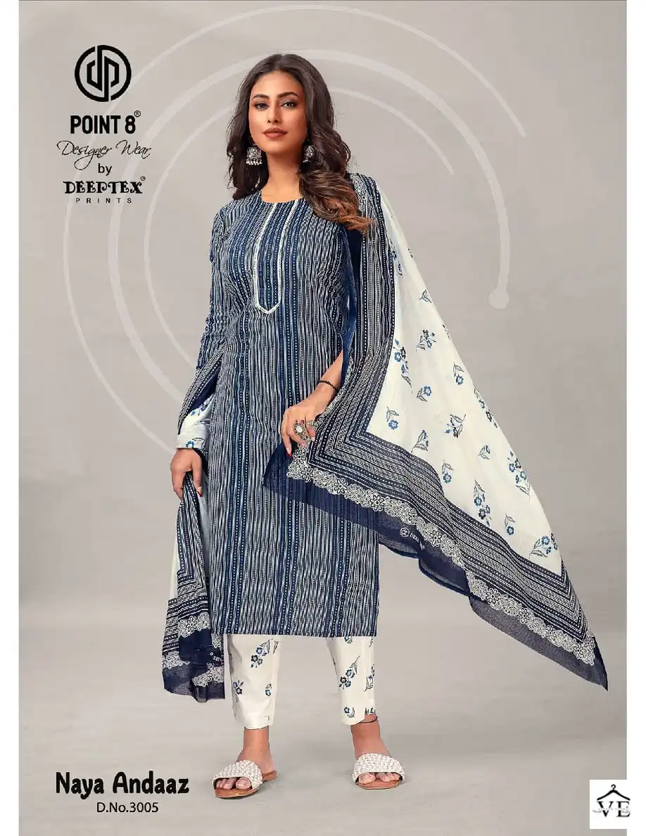 Deeptex Naya Andaaz Vol-3 Pure Cotton Wholesale Readymade Suit Catalog — Wholesale Salwar Suits, Deeptex wholesale from Surat - Gallery Image 6
