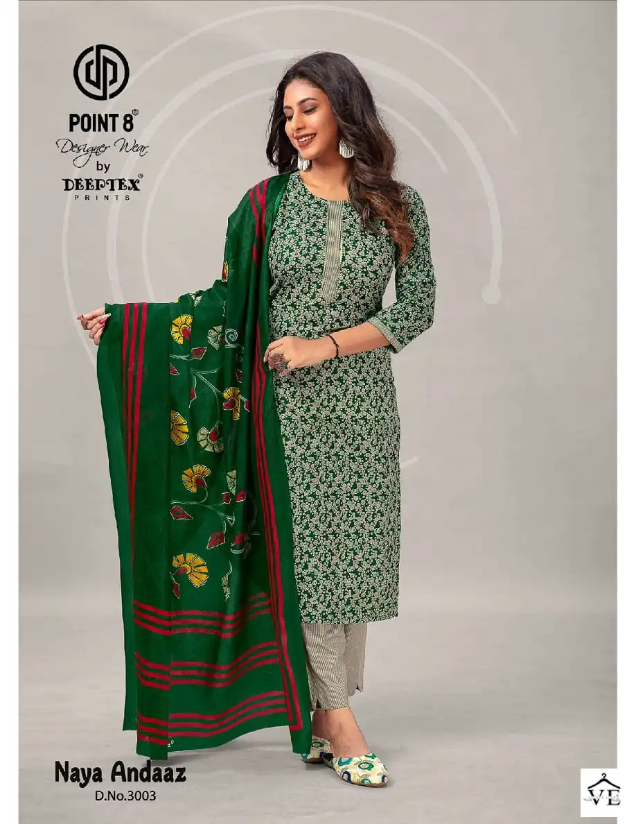 Deeptex Naya Andaaz Vol-3 Pure Cotton Wholesale Readymade Suit Catalog — Wholesale Salwar Suits, Deeptex wholesale from Surat - Gallery Image 9
