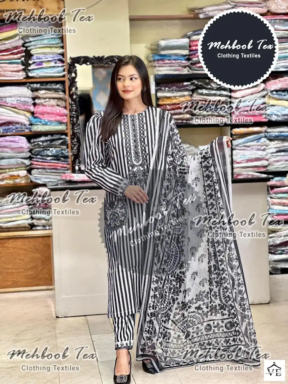 Mehboob 1164 Pure Cotton Wholesale Pakistani Suit — Wholesale Salwar Suits, MPA wholesale from Surat - Gallery Image 3