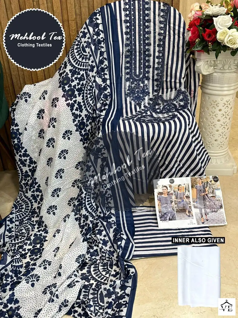 Mehboob 1164 Pure Cotton Wholesale Pakistani Suit — Wholesale Salwar Suits, MPA wholesale from Surat - Gallery Image 12
