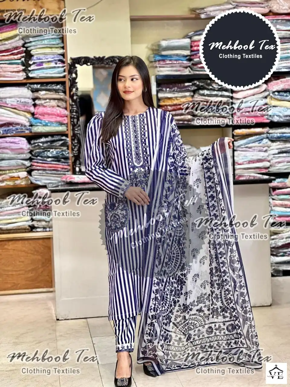 Mehboob 1164 Pure Cotton Wholesale Pakistani Suit — Wholesale Salwar Suits, MPA wholesale from Surat - Gallery Image 8