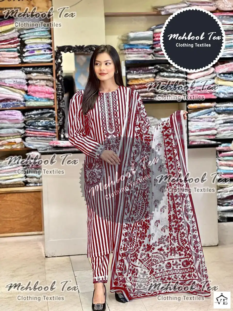 Mehboob 1164 Pure Cotton Wholesale Pakistani Suit — Wholesale Salwar Suits, MPA wholesale from Surat - Gallery Image 2