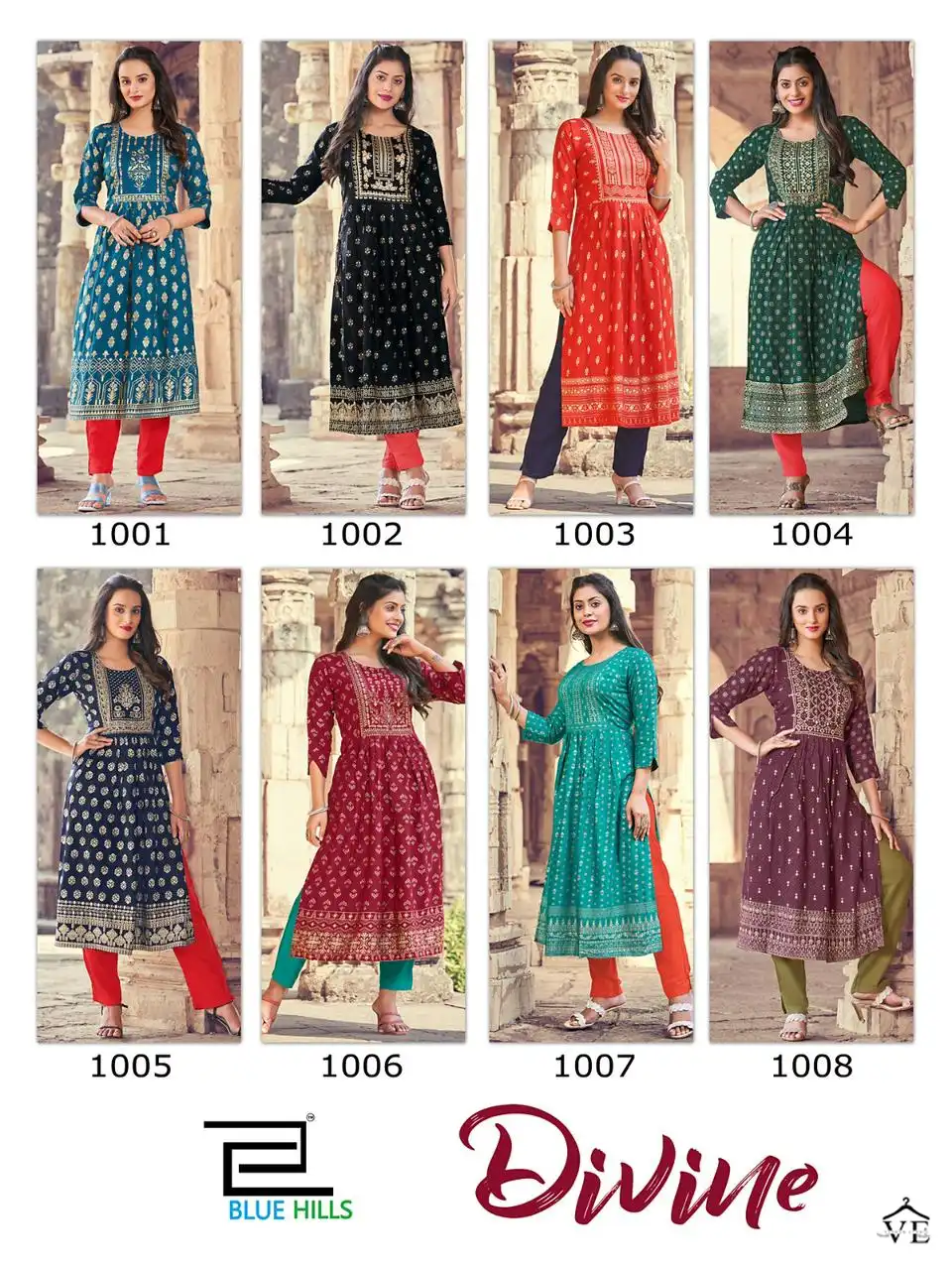 Blue Hills Divine Rayon 14Kg Wholesale Nayra Cut Kurti Catalog — Wholesale Kurtis, MPA wholesale from Surat — view 9