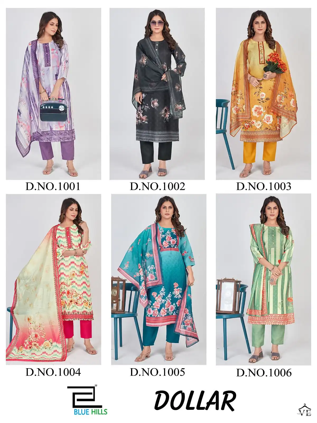 Blue Hills Dollar Cotton Linen Wholesale Readymade Salwar Suit Catalog — Wholesale Salwar Suits, MPA wholesale from Surat — view 7