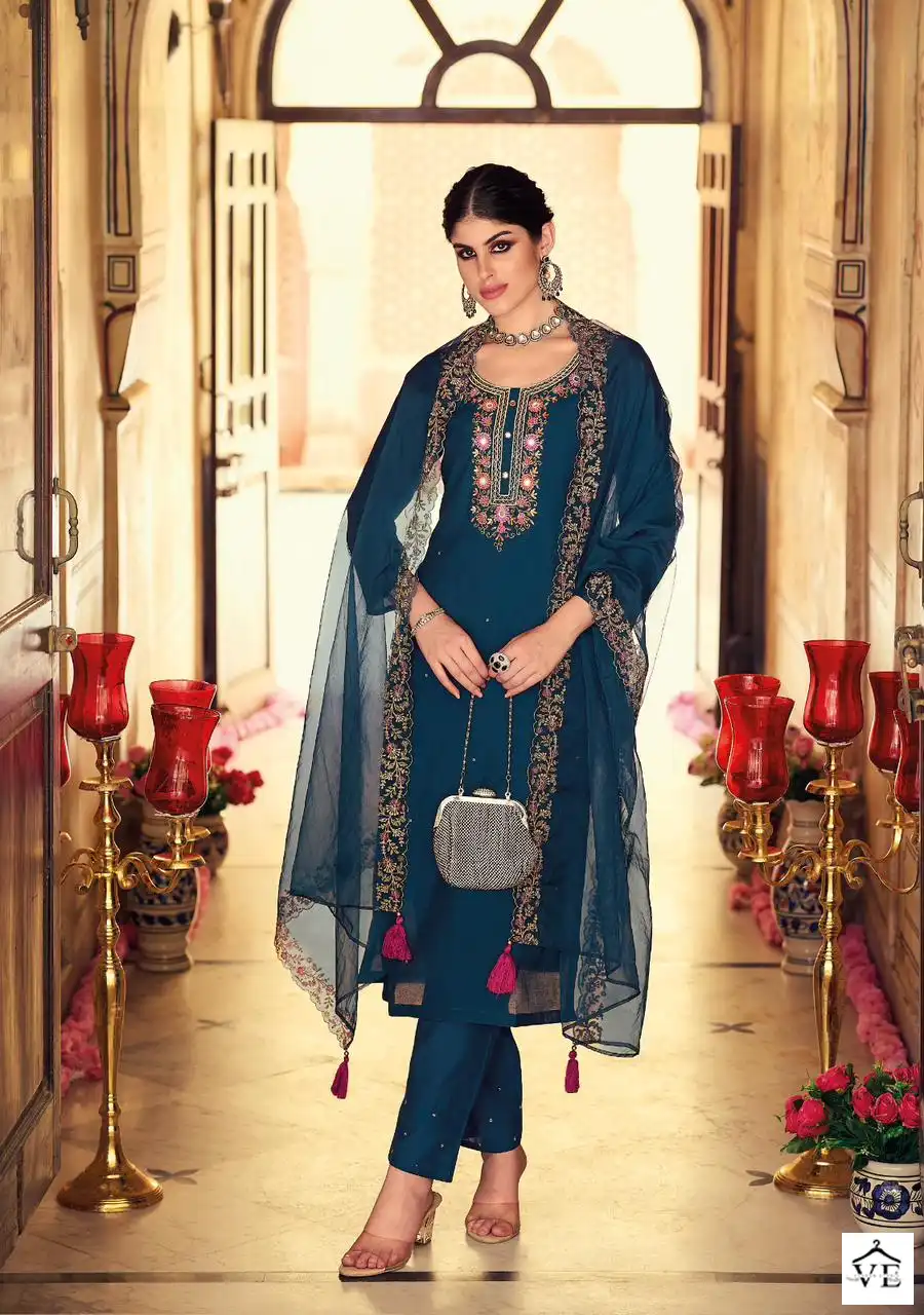 Kailee Fashion Ellan-E-Ishq Pure Viscose Silk Wholesale Readymade Suits Catalog — Wholesale Salwar Suits, Kailee Fashion wholesale from Surat - Gallery Image 2