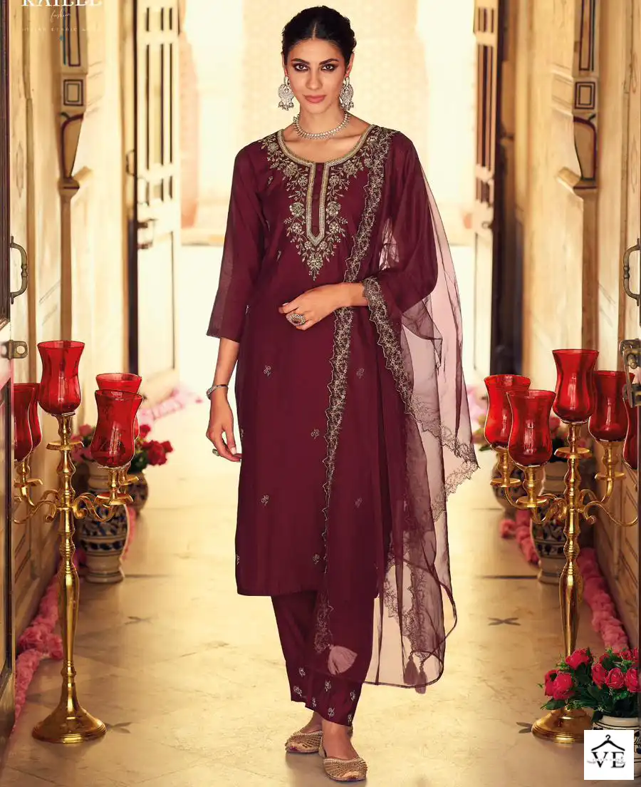 Kailee Fashion Ellan-E-Ishq Pure Viscose Silk Wholesale Readymade Suits Catalog — Wholesale Salwar Suits, Kailee Fashion wholesale from Surat — view 1