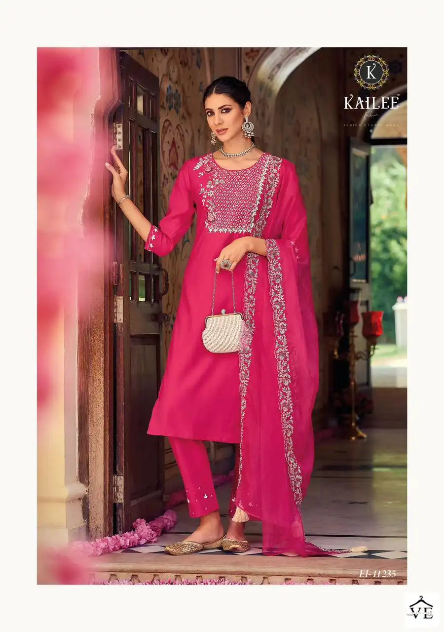 Kailee Fashion Ellan-E-Ishq Pure Viscose Silk Wholesale Readymade Suits Catalog — Wholesale Salwar Suits, Kailee Fashion wholesale from Surat - Gallery Image 6