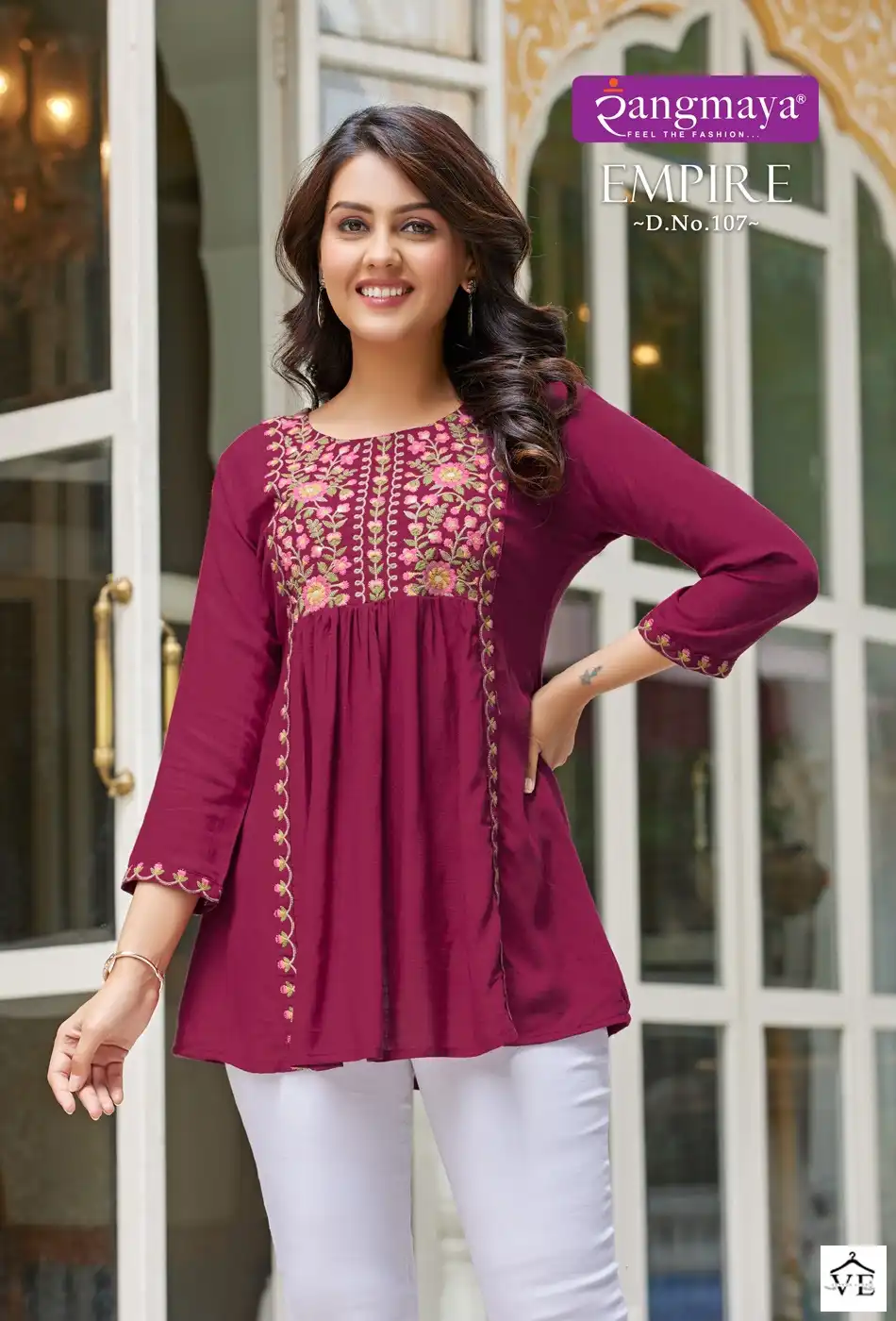 Rangmaya Empire Fancy Wholesale Fancy Short Causal Wear Tops Catalog — Wholesale Kurtis, Rangmaya wholesale from Surat - Gallery Image 8