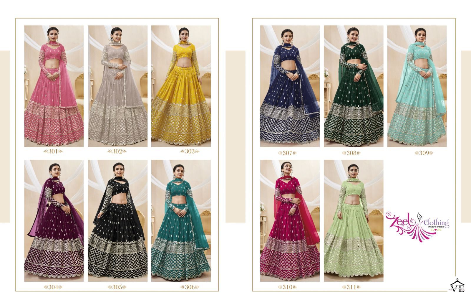 Zeel Expression Vol-1 Georgette Wholesale Lehenga Catalog — Wholesale Lehenga, MPA wholesale from Surat — view 10