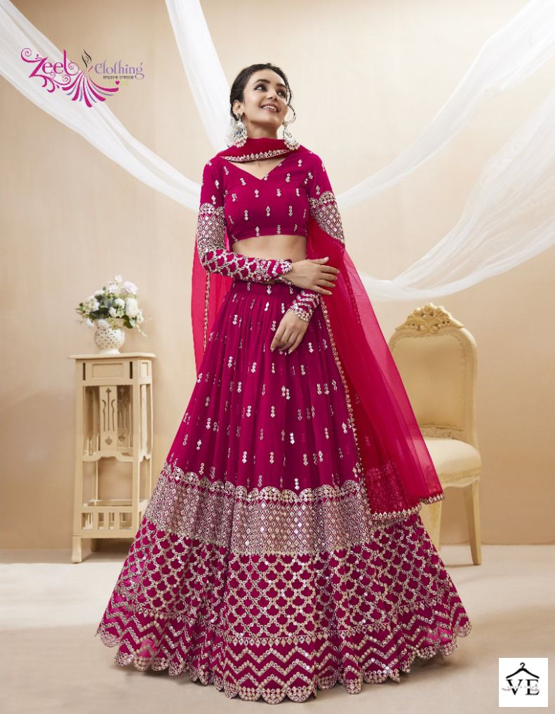 Zeel Expression Vol-1 Georgette Wholesale Lehenga Catalog — Wholesale Lehenga, MPA wholesale from Surat — view 2