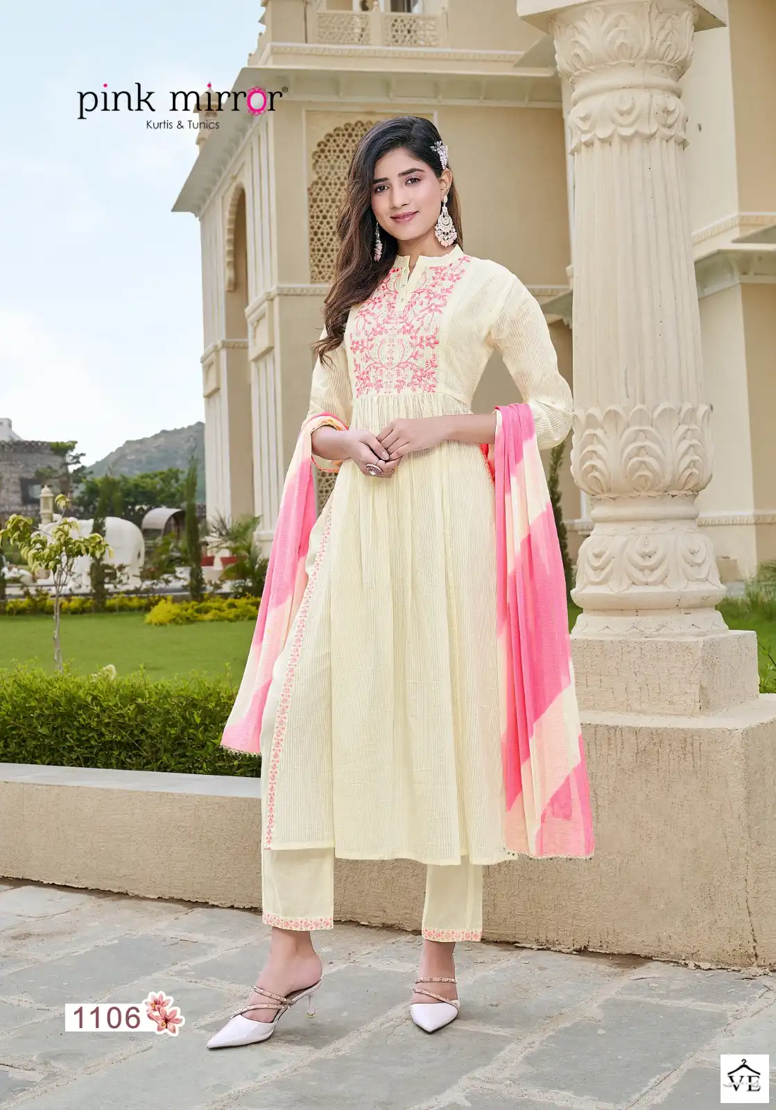 Pink Mirror Fairytales Naira Cut Pure Cotton Wholesale Designer Readymade Salwar Suit Catalog — Wholesale Salwar Suits, MPA wholesale from Surat - Gallery Image 2
