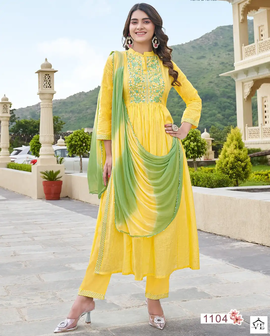 Pink Mirror Fairytales Naira Cut Pure Cotton Wholesale Designer Readymade Salwar Suit Catalog — Wholesale Salwar Suits, MPA wholesale from Surat — view 1
