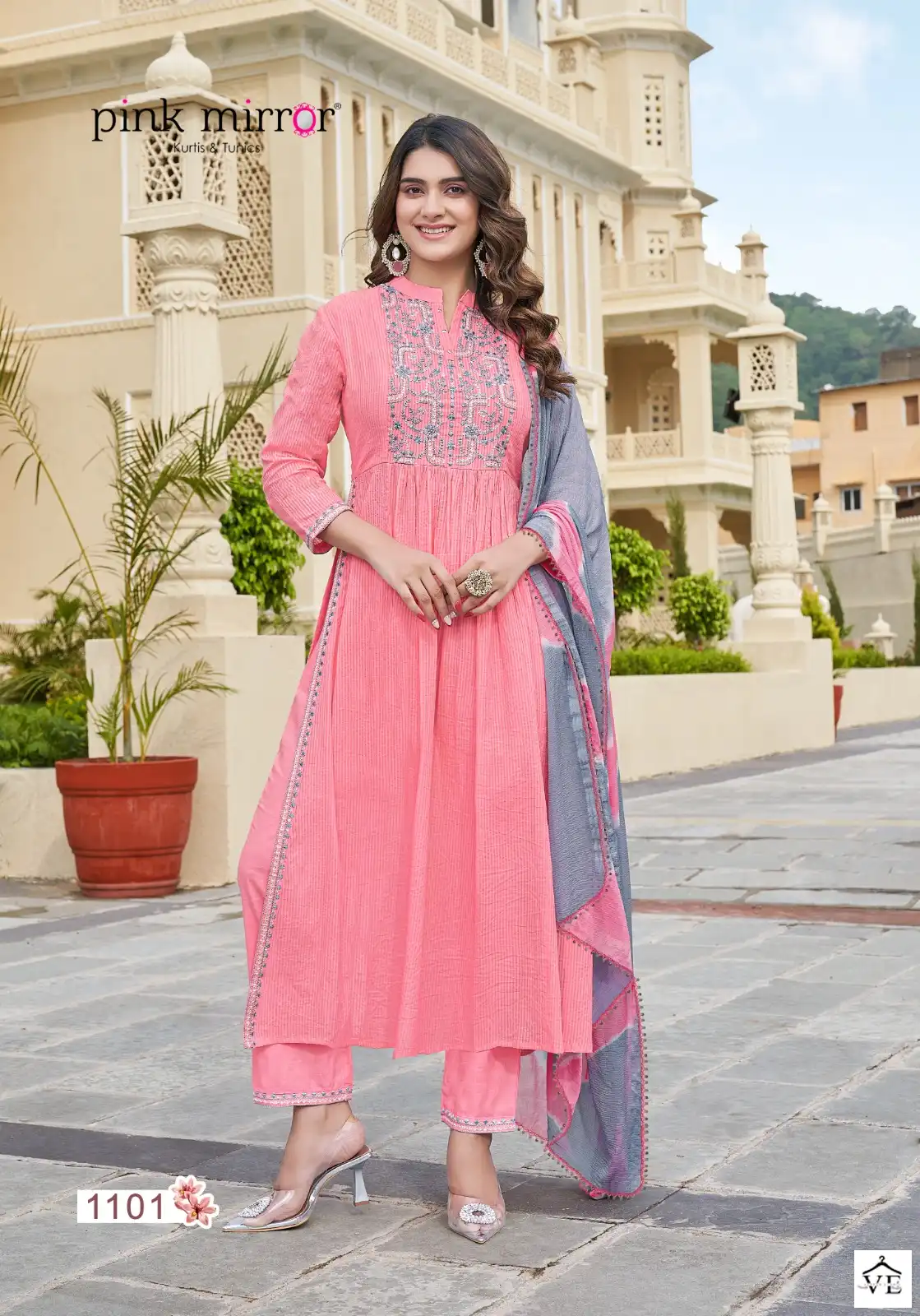 Pink Mirror Fairytales Naira Cut Pure Cotton Wholesale Designer Readymade Salwar Suit Catalog — Wholesale Salwar Suits, MPA wholesale from Surat - Gallery Image 5