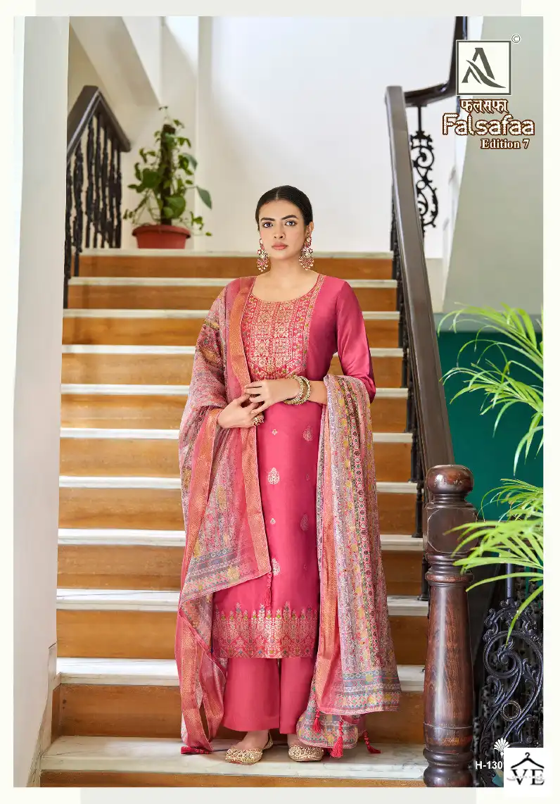 Alok Suits Falsafaa Edition Vol 7 Premium Dola Jacquard Wholesale Salwar Suit Catalog — Wholesale Salwar Suits, MPA wholesale from Surat - Gallery Image 3