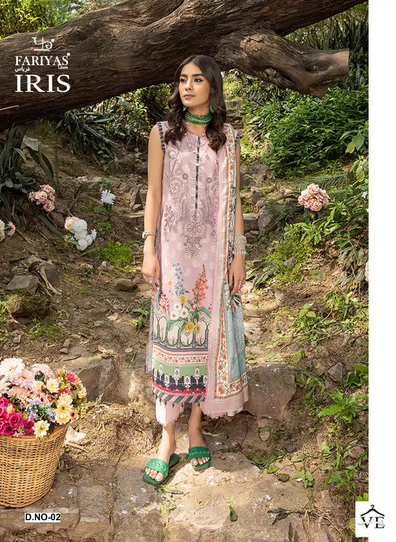Iris Fariyas Cambric Cotton Wholesale Fancy Pakistani Salwar Suit Catalog — Wholesale Salwar Suits, MPA wholesale from Surat - Gallery Image 3