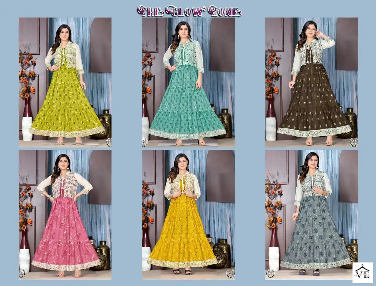 VE Fashion Talk The Glow Zone Heavy Rayon 14 Kg Wholesale Kurti With Jacket Catalog — Rayon Kurti, MPA wholesale from Surat — view 7