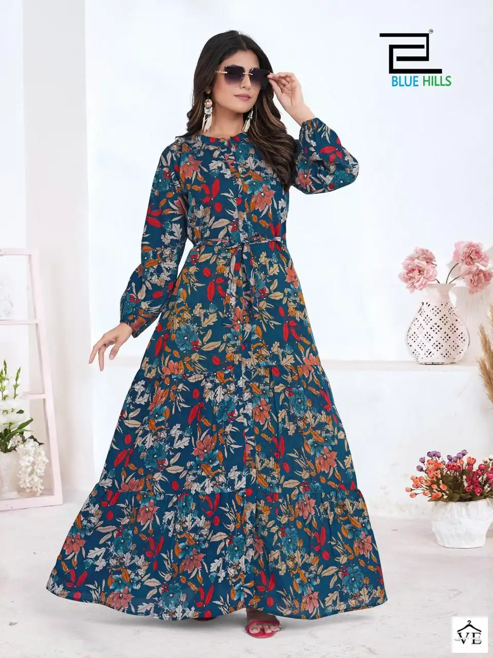 Blue Hills Feel Good Modal Wholesale Party Wear Long Anarkali Gowns Catalog — Wholesale Kurtis, MPA wholesale from Surat - Gallery Image 2