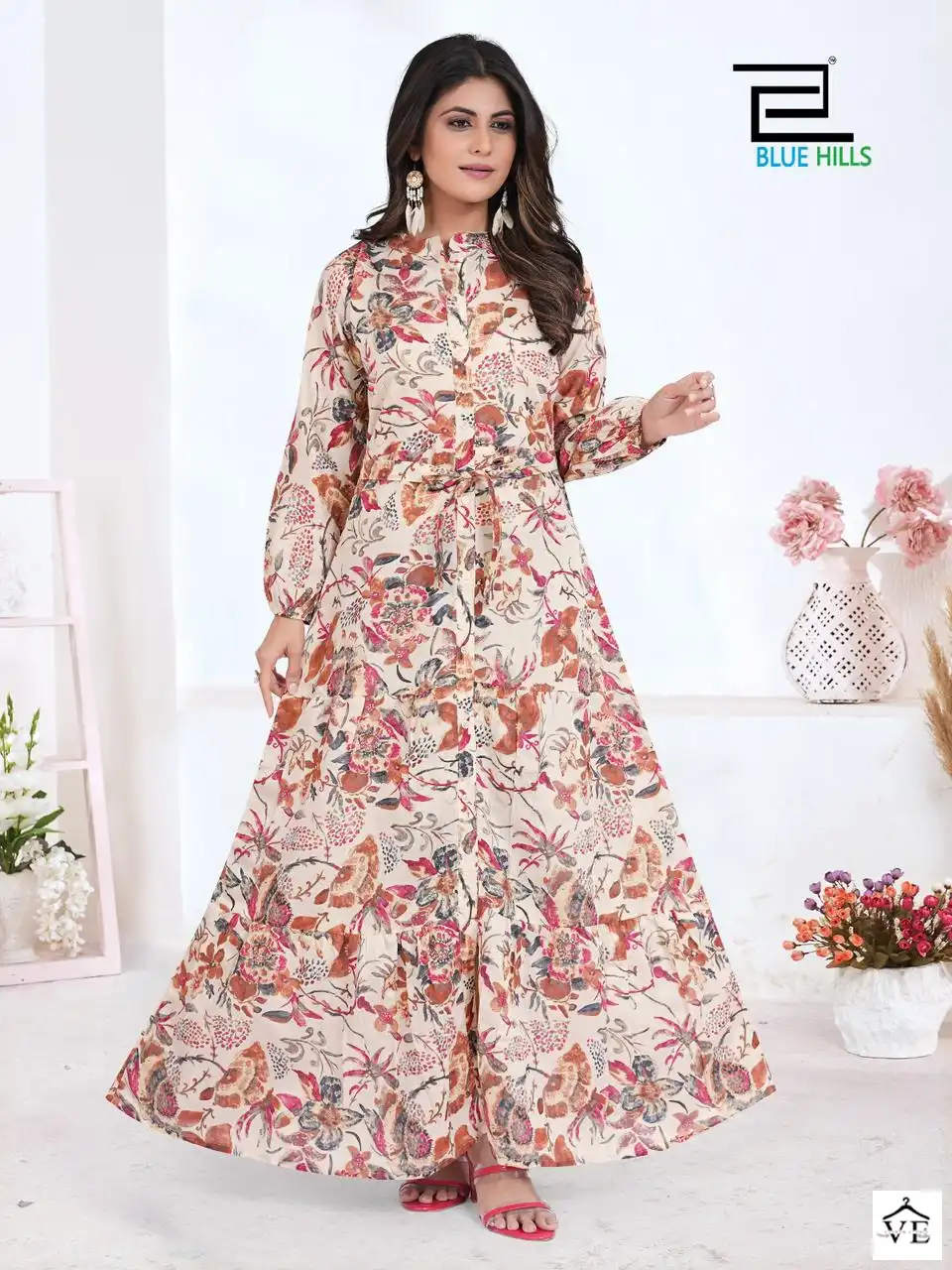 Blue Hills Feel Good Modal Wholesale Party Wear Long Anarkali Gowns Catalog — Wholesale Kurtis, MPA wholesale from Surat - Gallery Image 3