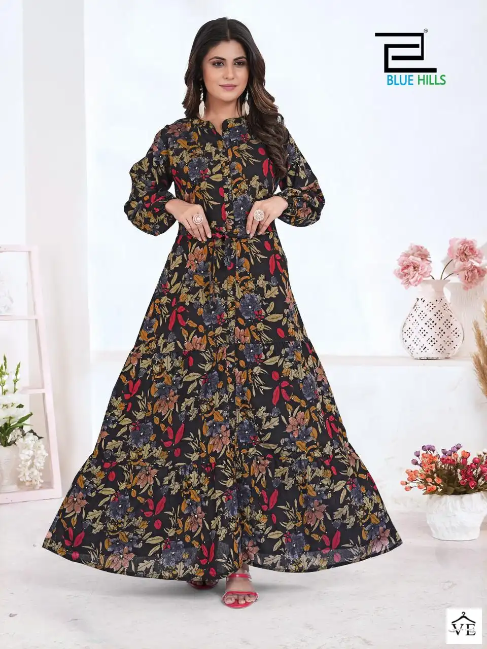Blue Hills Feel Good Modal Wholesale Party Wear Long Anarkali Gowns Catalog — Wholesale Kurtis, MPA wholesale from Surat - Gallery Image 4