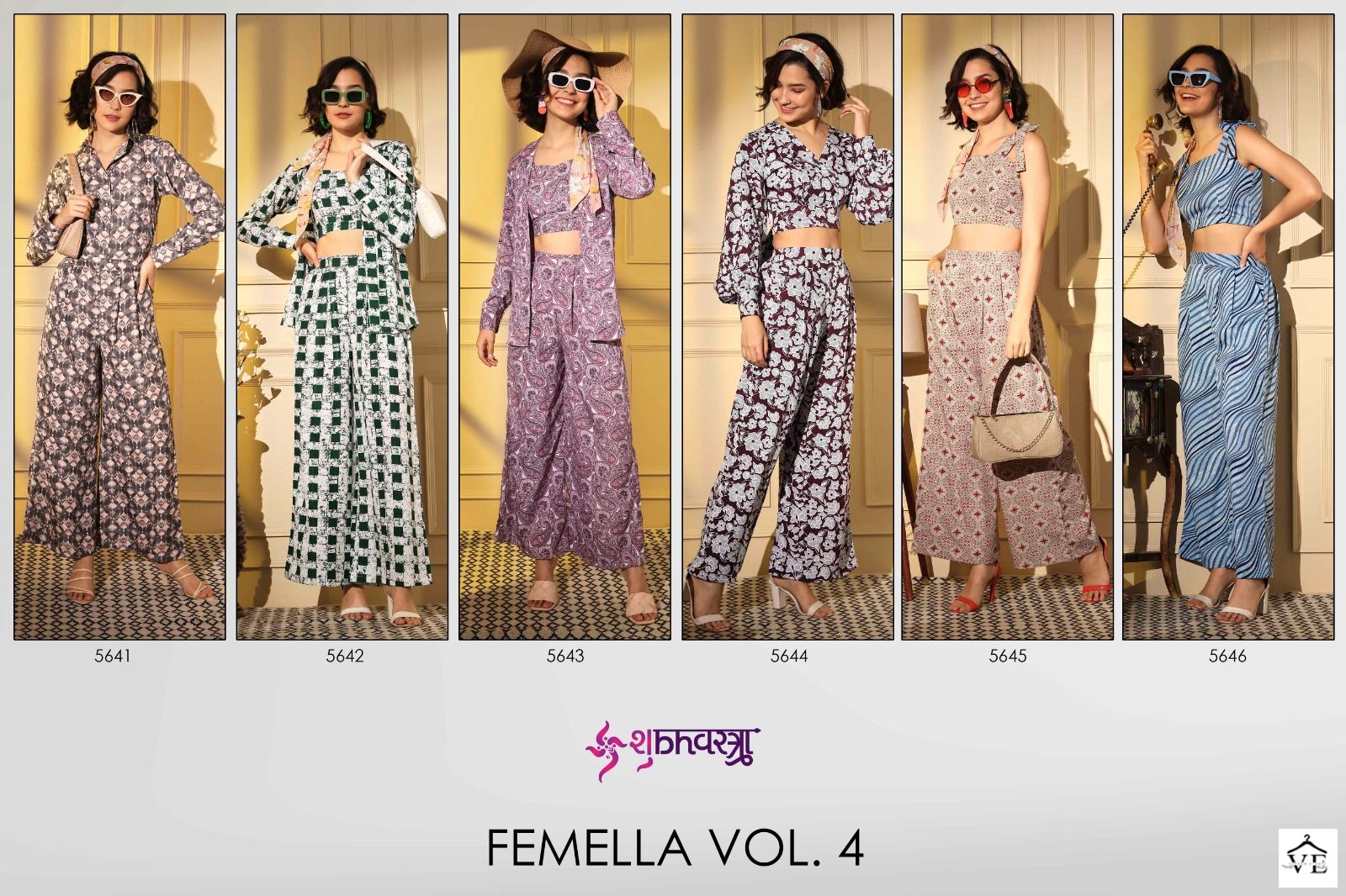 Shubhvastra Femella Vol 4 Platinum Crepe Wholesale Designer Co-Ord Set Catalog — Wholesale Kurtis, MPA wholesale from Surat — view 13